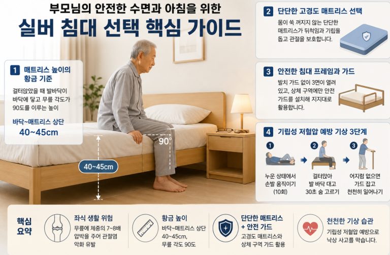 5편: 침실 환경 재구성: 낙상 예방을 위한 실버 침대와 매트리스 높이 기준