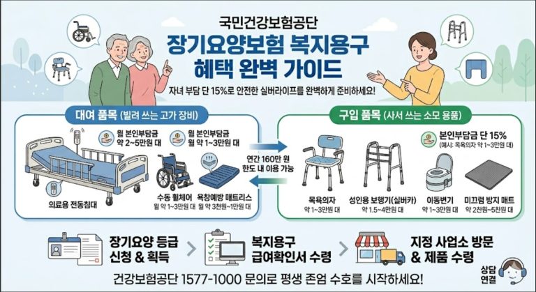 12편: 보호자의 돌봄 부담을 줄여주는 국민건강보험공단 장기요양보험 복지용구 대여/구매 팁