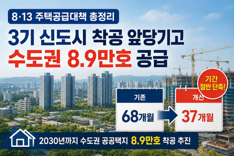 8·13 주택공급대책 총정리: 3기 신도시 착공 앞당기고 수도권 8.9만호 공급